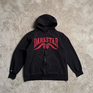 BLACK DARK STAR PATCHWORK ZIP UP HOODIE